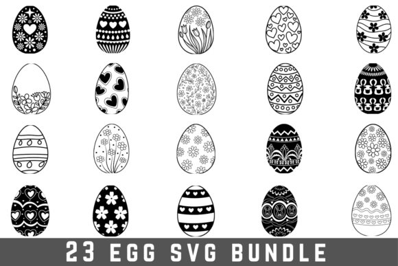 23 Egg Svg Bundle Graphics for Crafts