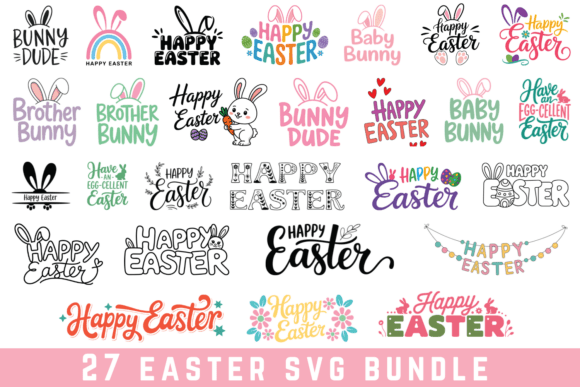 27 Easter Svg Bundle Graphics for Crafts