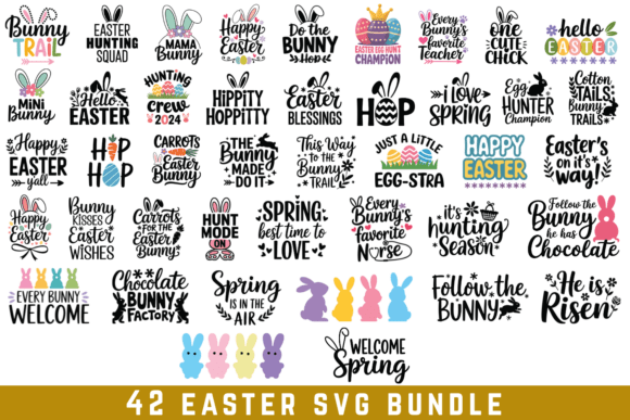 42 Easter Svg Bundle Graphics for Crafts