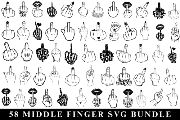 58 Middle Finger Svg Bundle Graphics for Bold Editorial Design