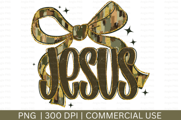 Camo Jesus Coquette Bow Graphics for Crafts