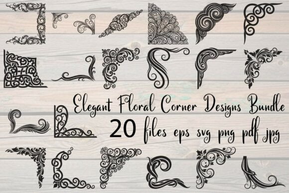 Elegant Floral Corner Vector Bundle Graphics