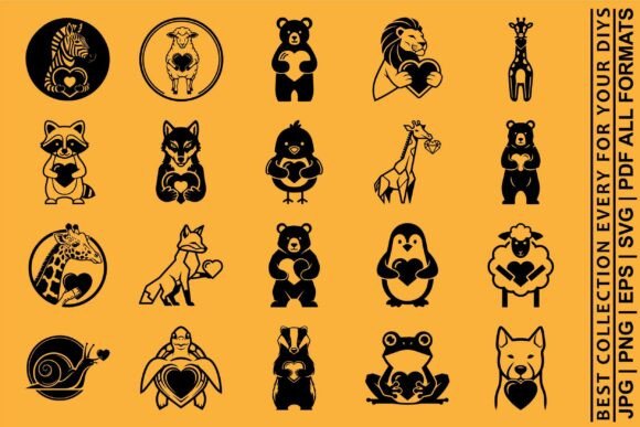 Friendship Love Animal Graphics for Crafts