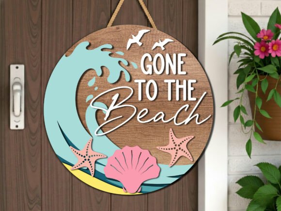Gone to the Beach Sign SVG for Crafts and Graphics