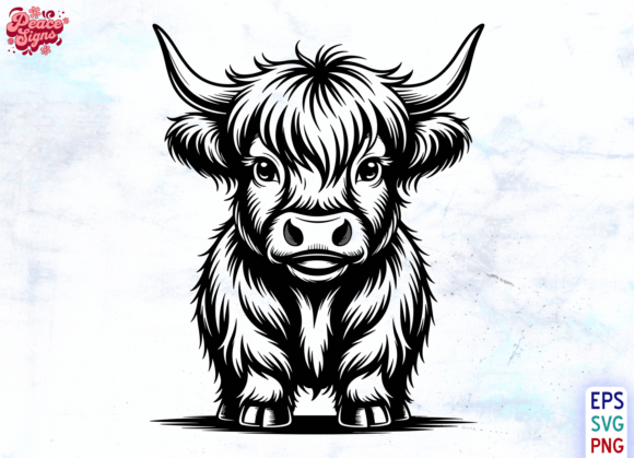 Highland Cow Silhouette SVG for Graphics and Illustrations