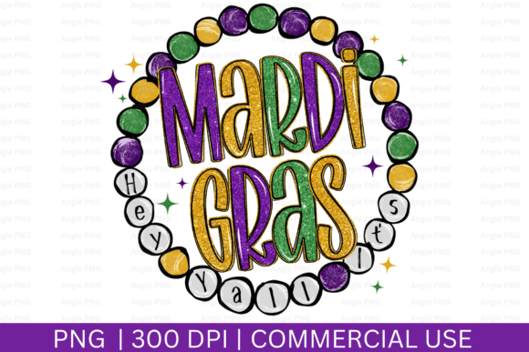 Mardi Gras Beads PNG Sublimation