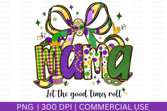 Mardi Gras Mama Coquette Bow Graphics for Crafts