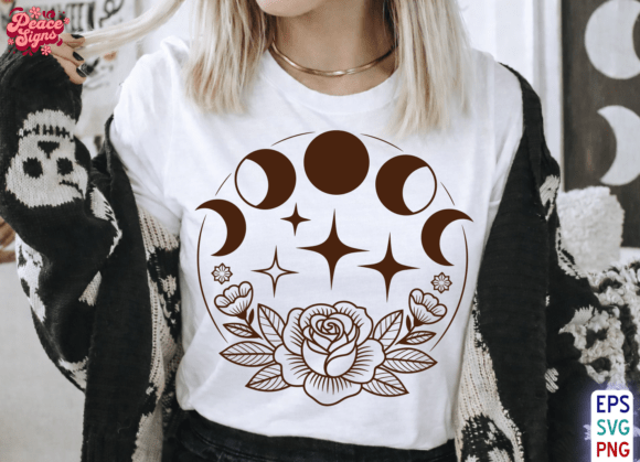Moon Phase Floral SVG