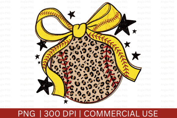 Preppy Leopard Coquette Softball Graphics for Crafts