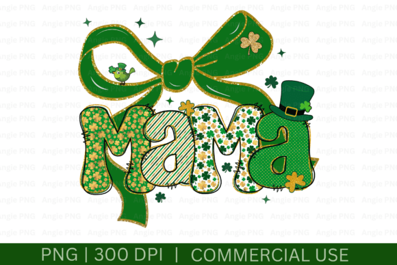 Preppy St. Patrick’s Day Mama Graphics for Crafts